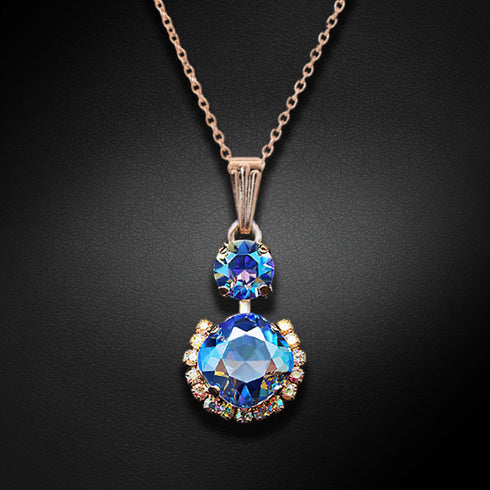 Komplektas "Klaris VI (Šviesiai safyro blizgesys)" su Swarovski™ kristalais